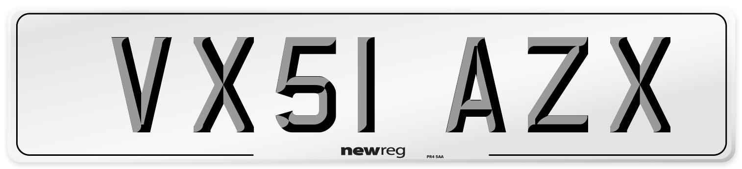 VX51 AZX Number Plate from New Reg